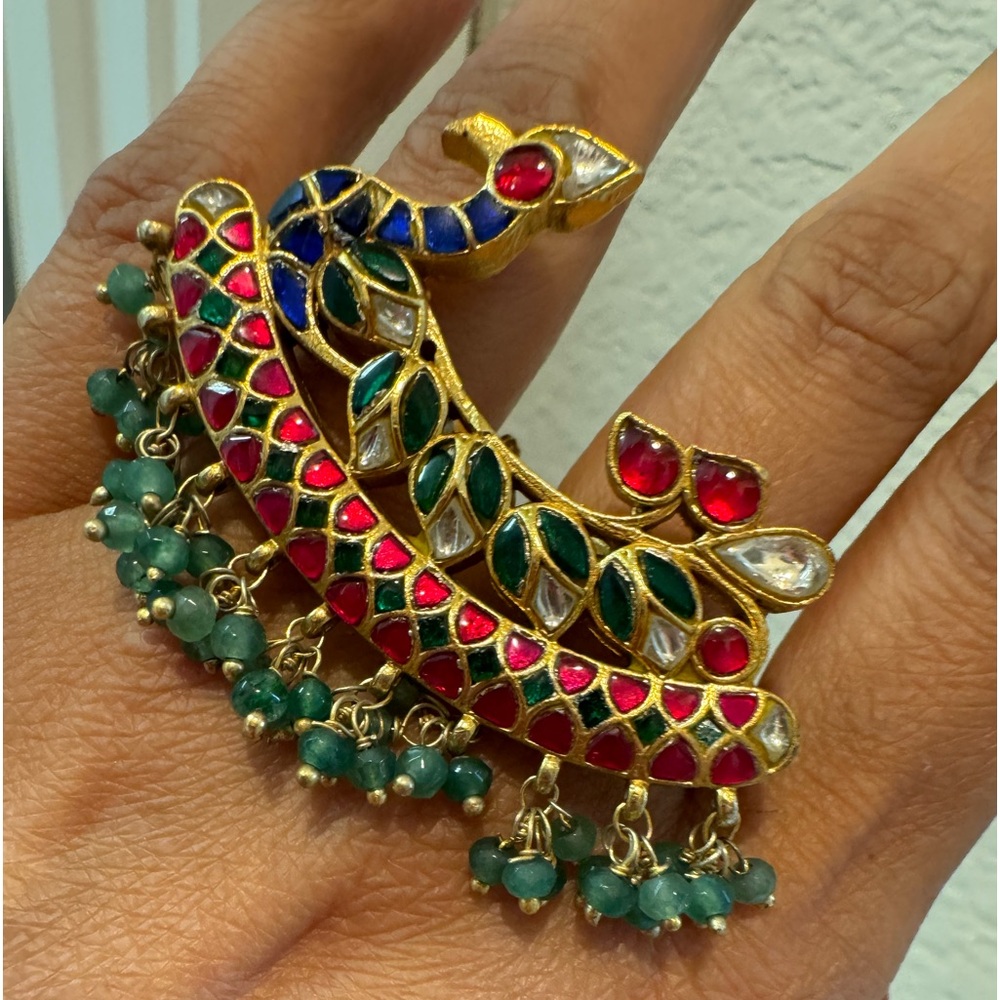 Sterling Silver Double Finger Ring - image 1